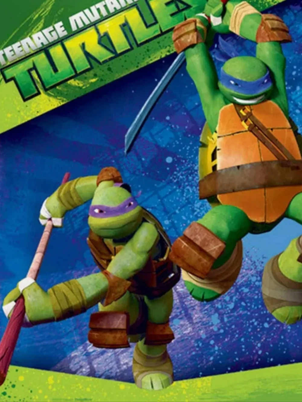 Teenage Mutant Ninja Turtle Party TMNT Tablecloth & Crayons 2012 2015 NWT